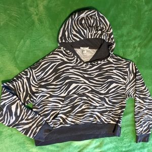 Zebra Crop Hoodie
